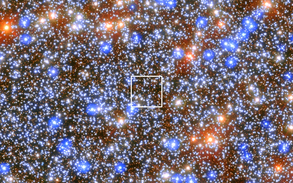 Image showing the location of the black hole amongst the wider galaxy