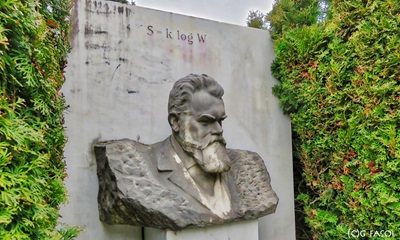 A bust of Ludwig Boltzmann