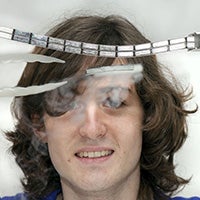 student doing demonstration