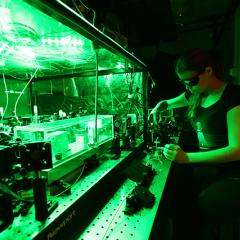 Aleks aligning a single photon