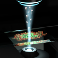 Artist's impression of UQ's new quantum microscope in action
